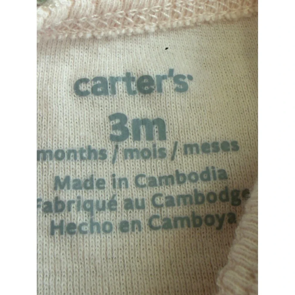 Carter’s Baby Girls BUNDLE OF 3 ASSORTED SIZES One Piece Bodysuits. 3, 6, 12 Mo.